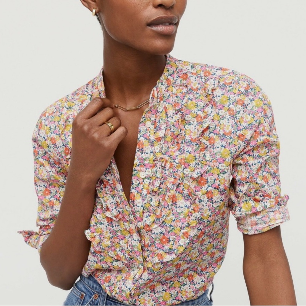 J. Crew Liberty London Multicolor Floral Blouse